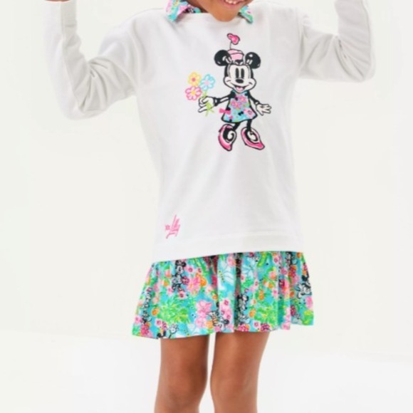 Lilly Pulitzer Other - Disney Lilly Pulitzer Hearts Mini Ballad Kids SweatShirt L  Minnie Mouse Floral